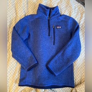 Patagonia kids blue better sweater 1/4 zip